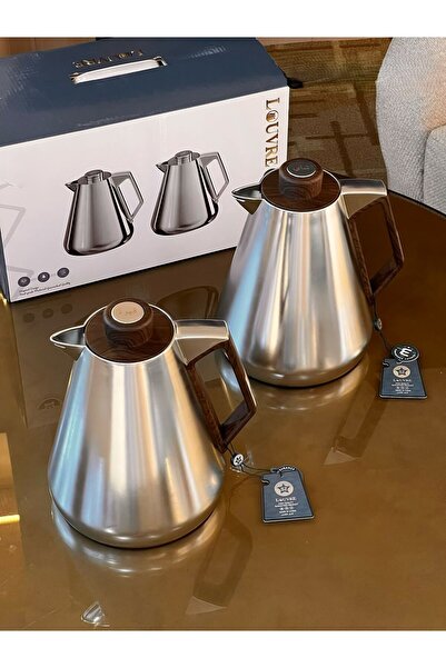 lovure طقم ترامس للشاي والقهوة ستيل بتصميم أنيق حجم 1/1 لتر