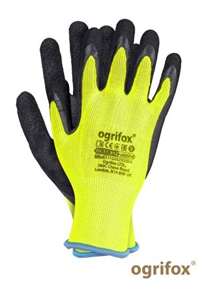 OGRIFOX OX-LATEKSFOM Latex dipped protective gloves 10 Yellow