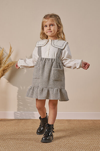 Minipodyum Rochie pentru fete cu buzunar tip cămașă, pentru sărbători