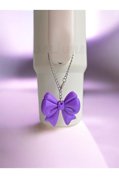 daligra Fiyonk Termos Suluk Charmı Çanta Süsü/ Mor Termos Süsü / Quencher Charmı