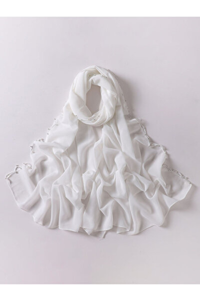 Styli White Embellished Scarf