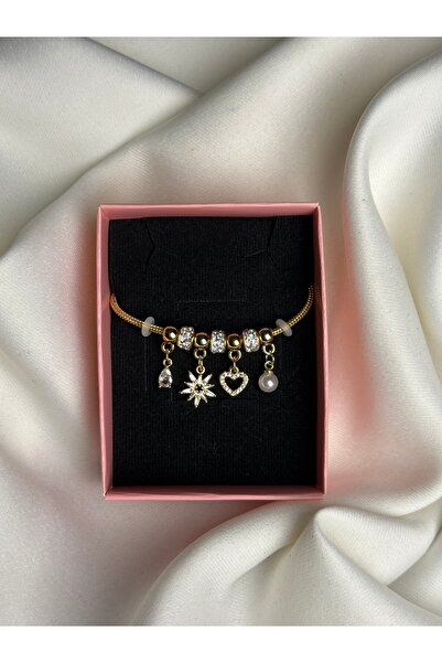 NB STEELORA سوار نسائي أنيق بتصميم نجمة القطب وشكل القلب