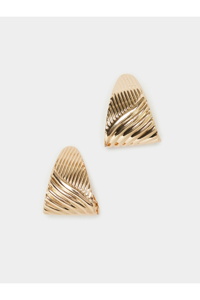 Styli Gold Textured Stud Earrings