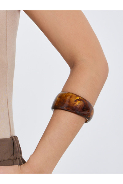 Styli Coffee Brown Resin Bangle Bracelet