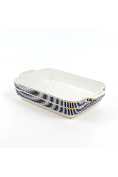 Generic Ceramic oven tray with a blue decorative design