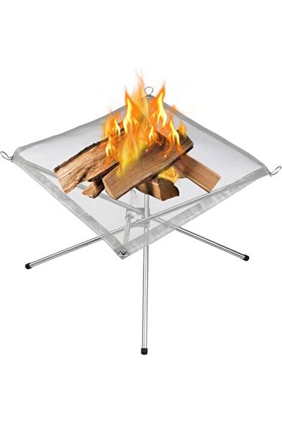 Biki شبك موقد حطب محمول ستانلس ستيل قابل للطي للتخييم والبر