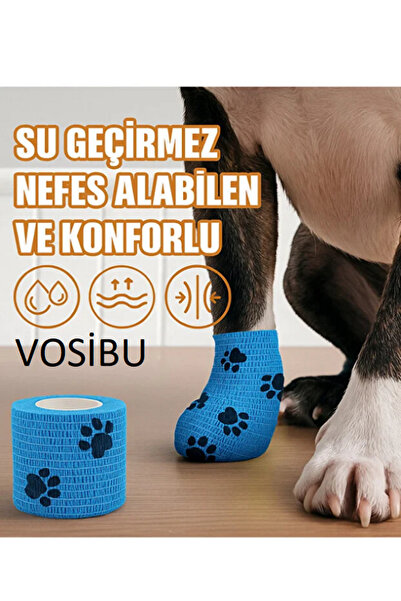 VOSİBU Kedi Köpek Pati Bandajı Kendinden Yapışkanlı Elastik Bandaj BPA Free