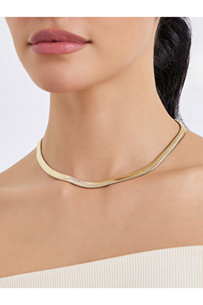 Styli Gold Herringbone Chain Necklace