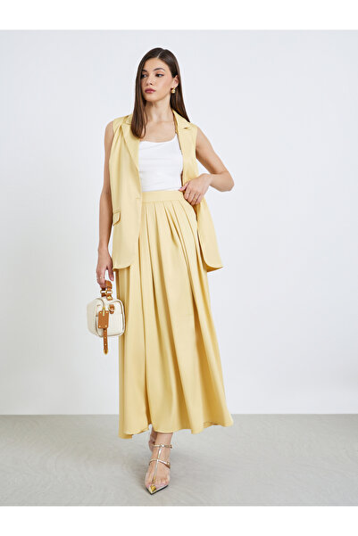 Styli Women Box Pleated A-Line Maxi Skirt