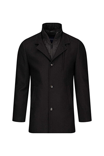 Hatemoğlu Kahverengi Slim Fit Hakim Yaka Yünlü Kaşe Palto