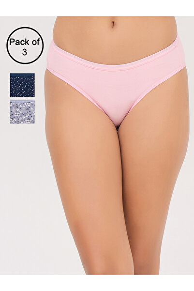 Clovia By Styli Pack of 3- Printed Low Waist Bikini - Cotton