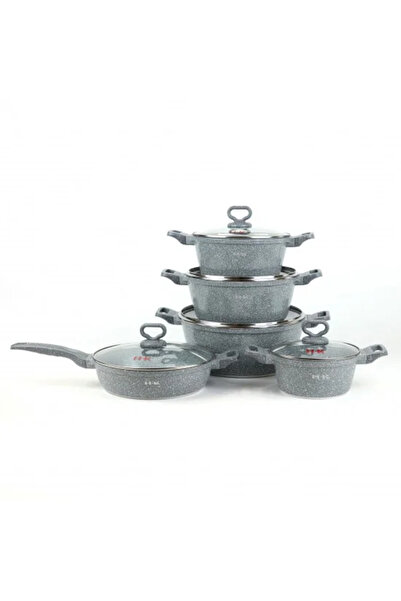 TULIN Gray granite cookware set - 10 pieces