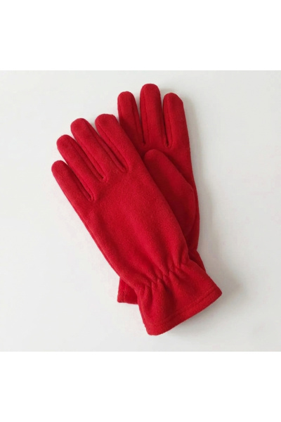 Mrey قفازات نسائية شتوية من الصوف الأحمر بأصابع مغلقة، زوج واحد من القفازات ا...