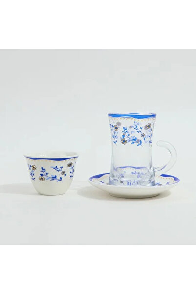 TULIN طقم فناجين شاي وقهوة من البورسلين الأبيض مكون من 36 قطعة