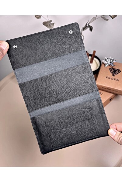 Fil Deri Genuine Leather Multi-Compartment Minimalist Tobacco Pouch 2131