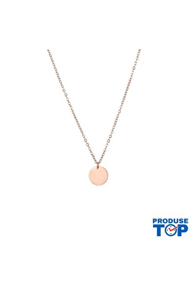 Produse.Top Rose Gold Plated 14k Necklace with Smooth Round Pendant