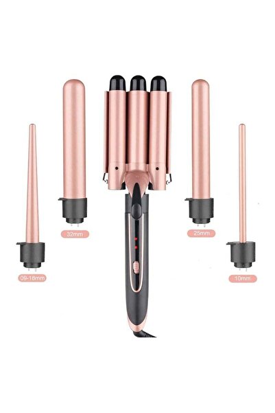 Arabest 5 in 1 Hair Curler Set 3 Barrel Hair Curling Iron Wand with 10mm，25mm...