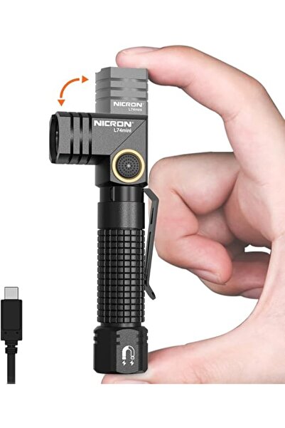 Genericc NICRON EDC Flashlights Rechargeable, 90 Degree Flashlight with Magne...