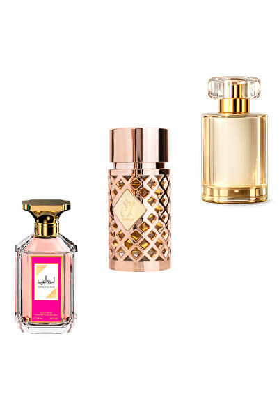 ARD AL ZAAFARAN Package of 3 Women's Perfumes + Jazzab Gold + Ameerat Al Arab...