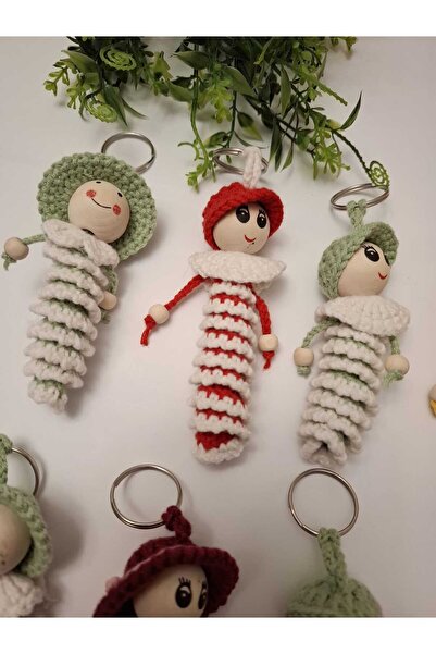 Handmade سلسلة مفاتيح أنيقة وحلوة مصنوعة من النسيج المحبوك