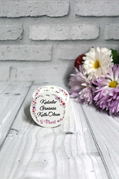 Vice Kadınlar Günü Kutlu Olsun Baskılı Karton Etiket (60 adet) 8 Mart Kadınla...