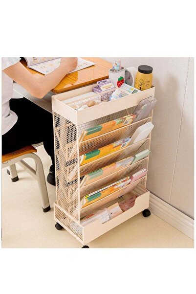 Arabest 5-Tier Movable File Folder Cart with Wheels for Home Study Office Liv...