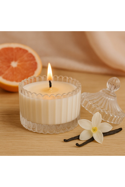 LUVE Lumanare parfumata Luxury, Zest si Catifea, grapefruit roz si vanilie, s...