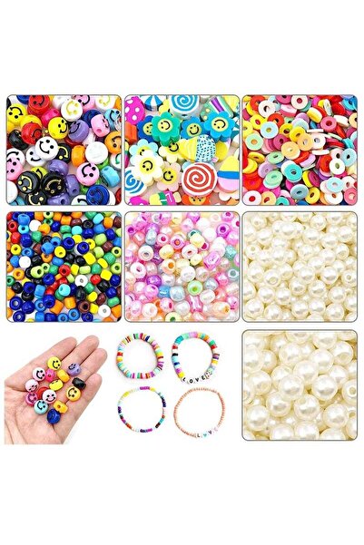 Arabest مجموعة خرز وجوه مبتسمة مكونة من 1300 قطعة لصنع المجوهرات