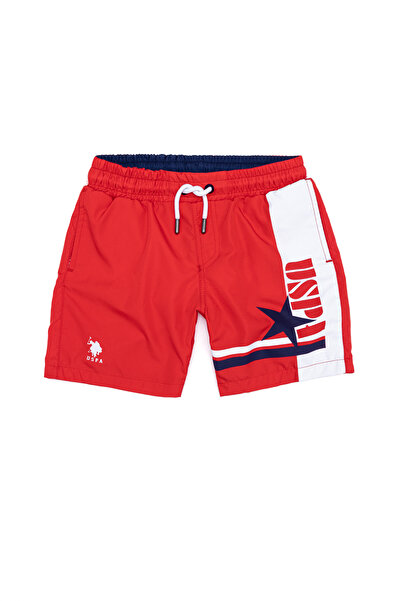 U.S. Polo Assn. Boy's Red Swim Shorts 50252039-Vr213