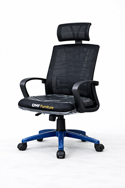 OMF FURNITURE Fileli Ergonomik Ofis Koltuğu – Başlıklı, Yükseklik Ayarlı, Dön...