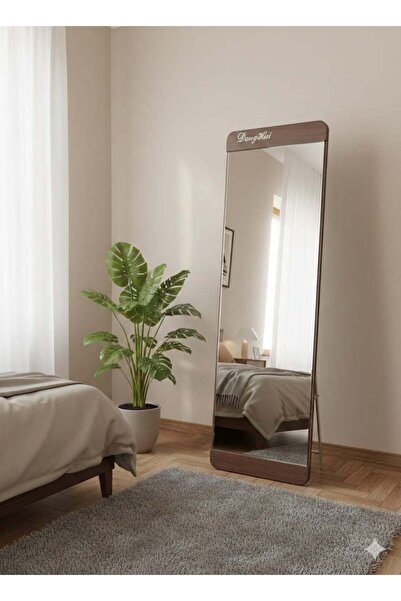 Generic Modern Standing Mirror with Round Corners colour Coffee