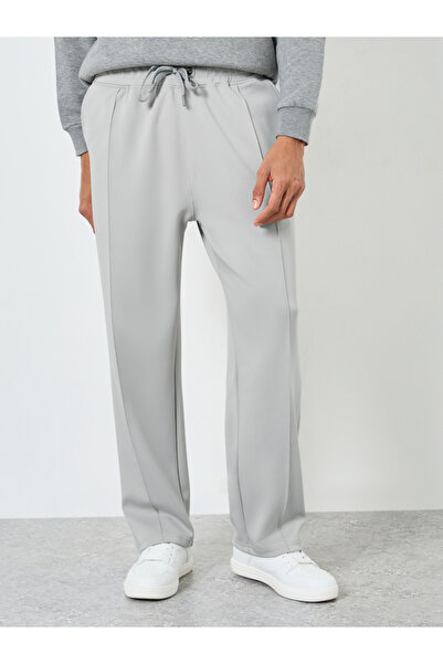 Styli Men Grey Pintuck Open Hem Relaxed Fit Joggers