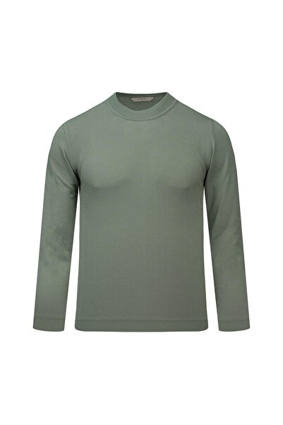 Hatemoğlu Green Regular Fit Half Turtleneck Rayon Sweater