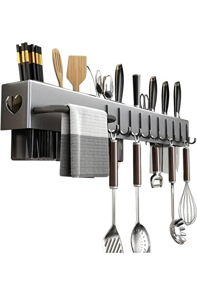 Generic منظم مطبخ سهل التركيب بدون حفر - رف تخزين متعدد الوظائف يُثبت على الح...