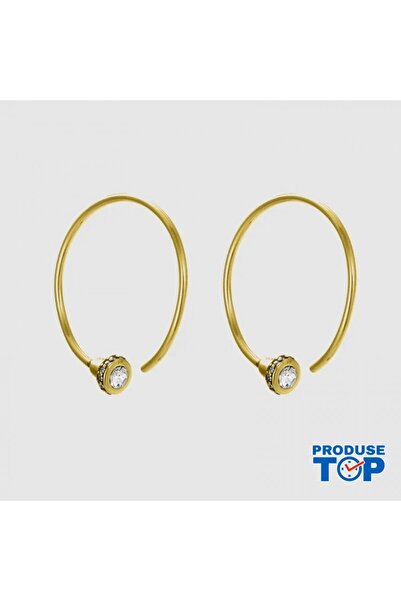 Produse.Top Elegant Round Earrings with Rhinestones Made of Stainless Steel P...