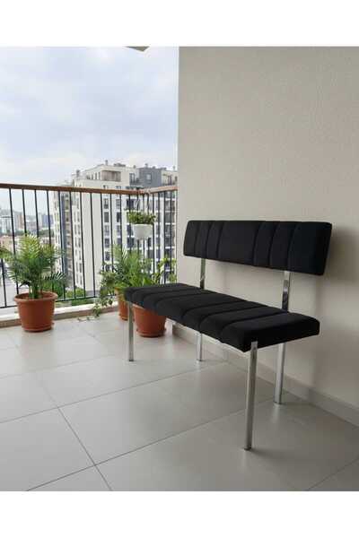 ÖZCAN METAL Metal Krom Ayaklı Sırtlı Mutfak Salon Antre Yatak Odası Balkon Pu...