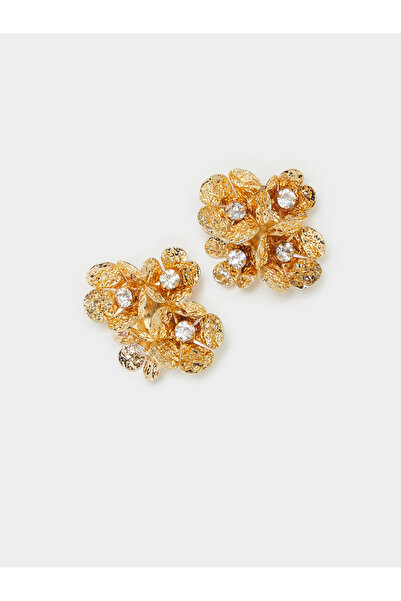 Styli Gold Flower Stud Earrings