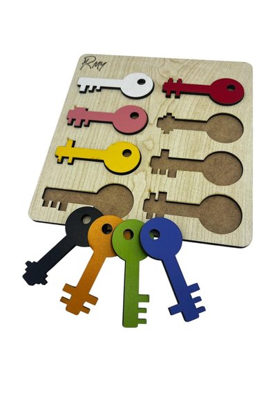 RMY Toy Montessori Wooden Key Lock Matching