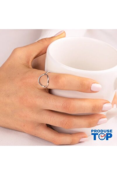 Produse.Top Women's Ring Made of Stainless Steel with Round Element INL004