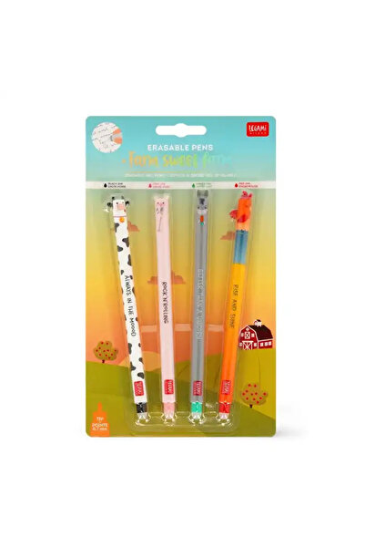 Legami Silinebilir 4'lü Jel Kalem Seti 0.7 mm Farm City