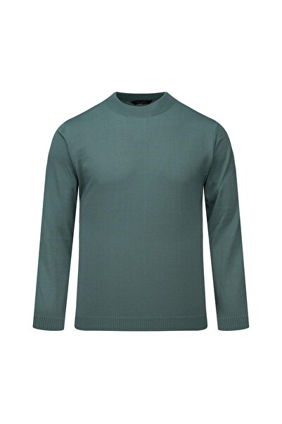 Hatemoğlu Turquoise Regular Fit Half Turtleneck Wool Sweater