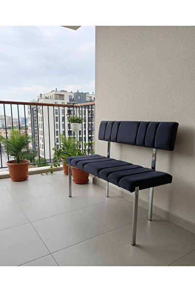 ÖZCAN METAL Metal Krom Ayaklı Sırtlı Mutfak Salon Antre Yatak Odası Balkon Pu...