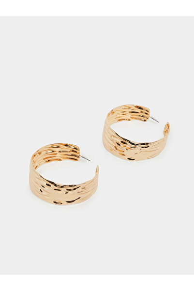 Styli Gold Textured Hoop Earrings
