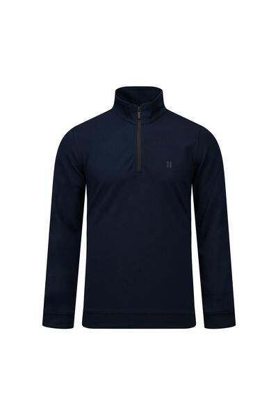 Hatemoğlu Lacivert Regular Fit Yarım Balıkçı Yaka Fermuarlı Sweatshirt