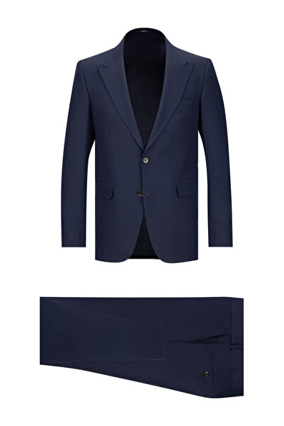 Hatemoğlu Lacivert Slim Fit Sivri Yaka Klasik Takım Elbise