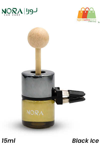 Nora Car Vent Air Freshener Black Ice 15ml Wood Diffuser with Secure Vent Cli...