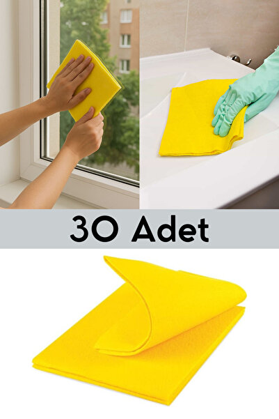 nouray 30 ADET (A+ KALİTE) çok amaçlı temizleme bezi tüm yüzeyler için sarı bez