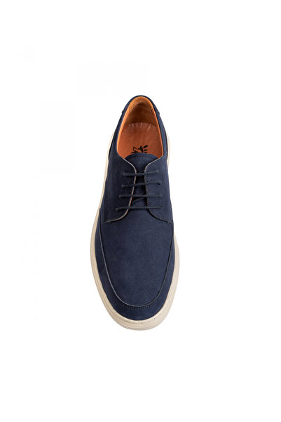Evanto Shoes Pantofi de piele pentru bărbați Navy Blue Derby – Piele Naturală...