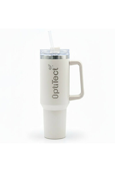OptiTect Stainless Steel Mug-Beige, with Handle – 40 oz