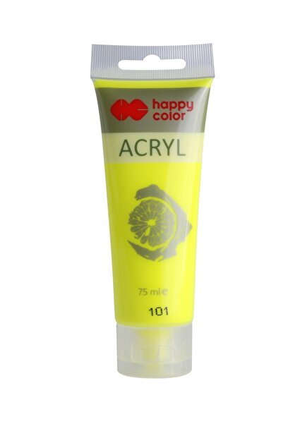 HAPPY COLOR Culoare acrilica 75ml, galben fluo,